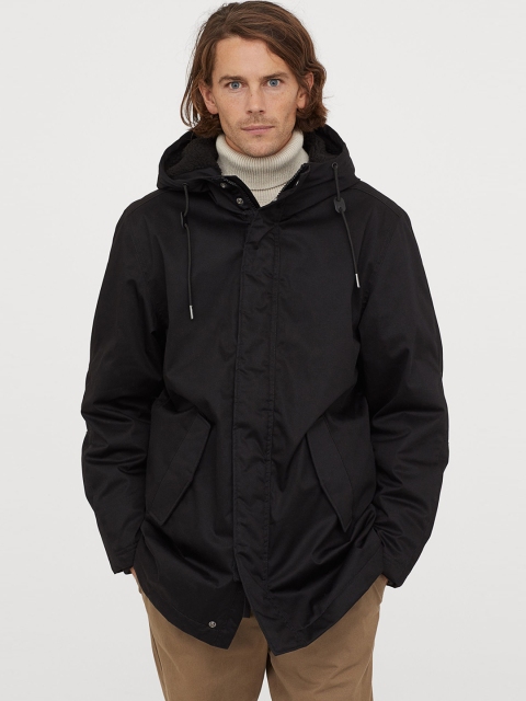 

H&M Men Black Water-Repellent Parka