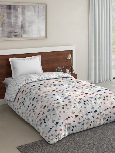 

DDecor White & Green Geometric Mild Winter 150 GSM Single Bed Dohar