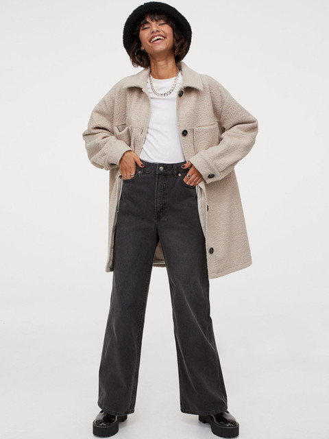 

H&M Women Beige Oversized Shacket