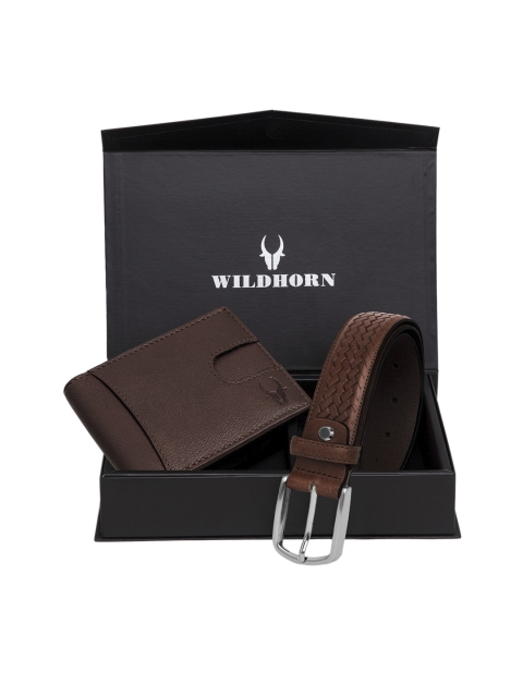 

WildHorn Men Brown RFID Protected Genuine Leather Accessory Gift Set