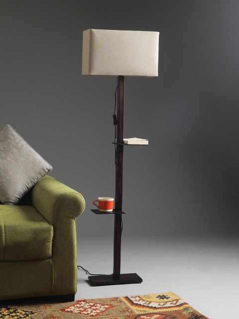 

SANDED EDGE Beige Solid Traditional Floor Lamp with Shade