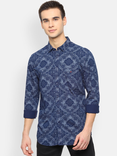 

Louis Philippe Jeans Men Blue Slim Fit Printed Casual Shirt