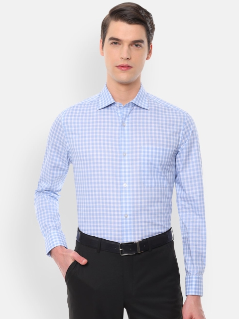 

Louis Philippe Men Blue & White Regular Fit Checked Formal Shirt