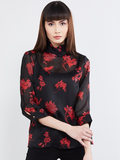 

max Women Black Printed Top