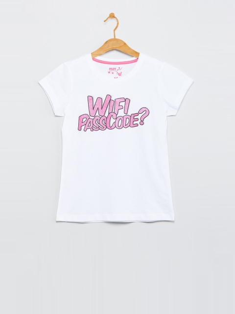 

max Girls White Printed Top
