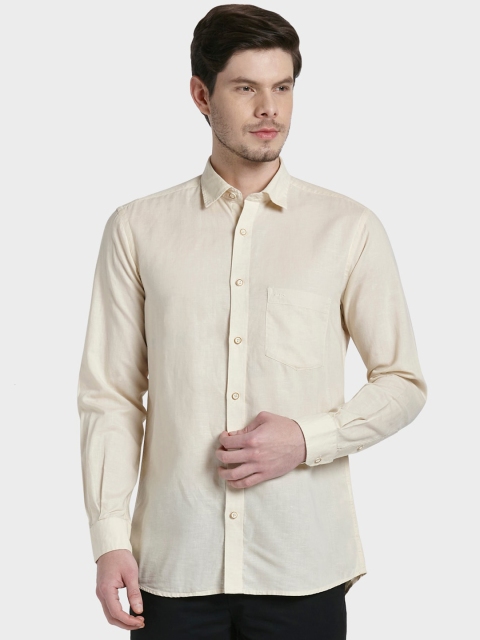 

ColorPlus Men Beige Tailored Fit Solid Casual Shirt