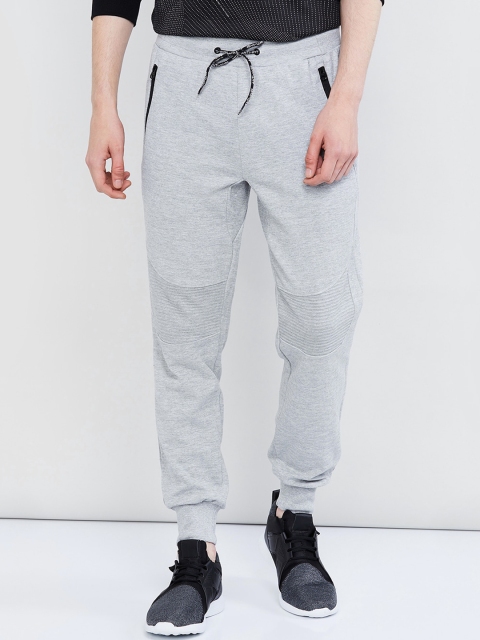 

max Men Grey Melange Solid Straight-Fit Joggers