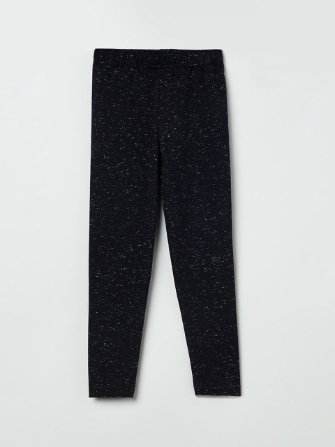 

max Girls Black & White Printed Ankle-Length Leggings