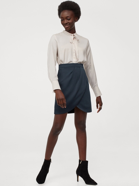 

H&M Wrapover skirt, Turquoise blue