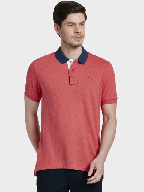 

ColorPlus Men Rust Red Solid Polo Collar T-shirt