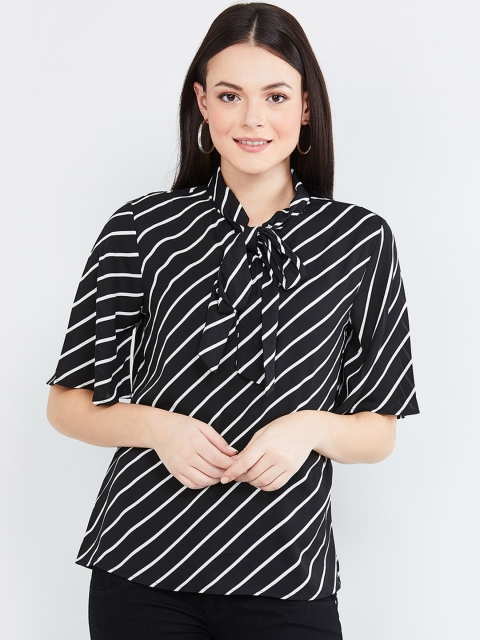

max Women Black Striped Top