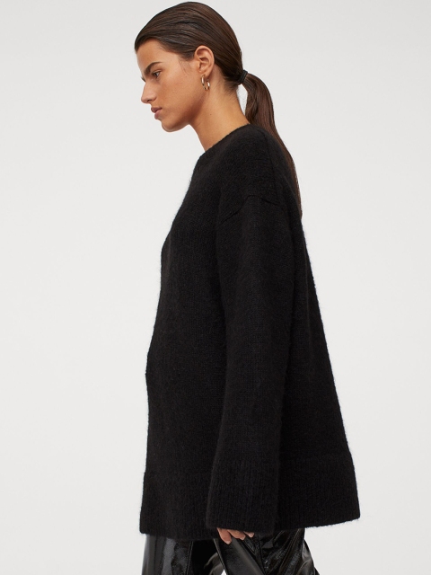 H&M Women Black Wool Blend Jumper