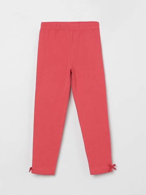 

max Girls Pink Solid Ankle-Length Leggings