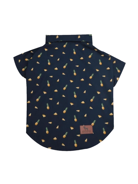 

Heads Up For Tails Navy Blue & Yellow Pineapple Print Dog Shirt