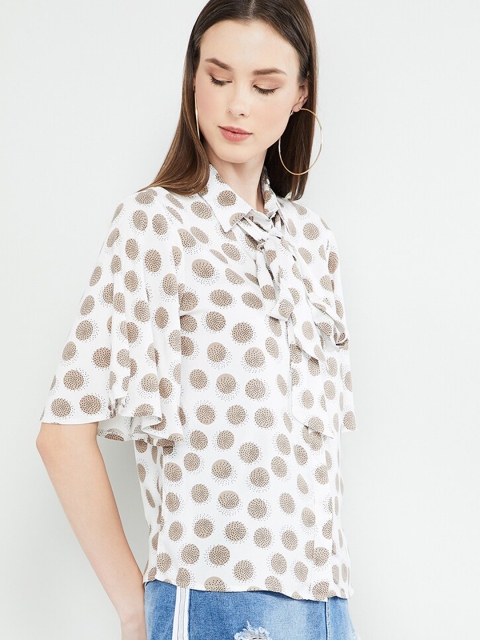 

max Women Off-White Printed Shirt Style Top