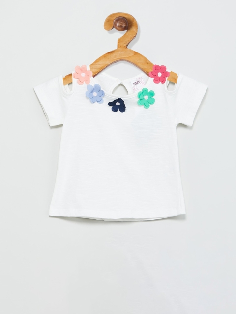 

max Girls White Solid A-Line Top