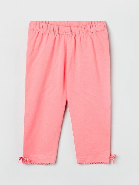 

max Girls Pink Solid Ankle-Length Leggings