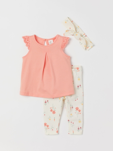 

H&M Girls Orange & White 3-Piece Cotton Jersey Set
