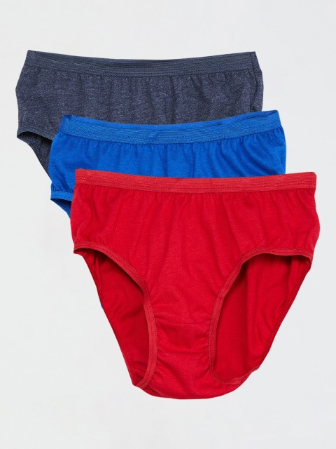 

max Girls Pack Of 3 Solid Basic Briefs S19CIN14, Red