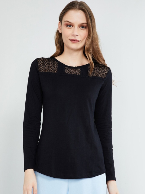 

max Women Black Solid Top