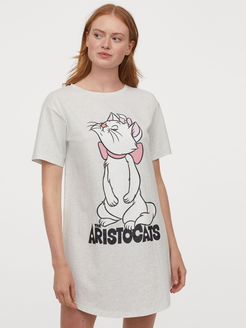 

H&M Women Grey Printed Nightdress