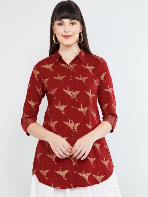 

max Red Printed Tunic