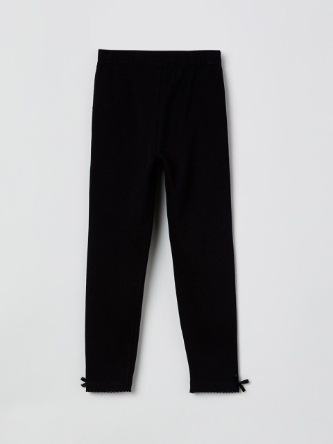 

max Girls Black Solid Ankle-Length Leggings