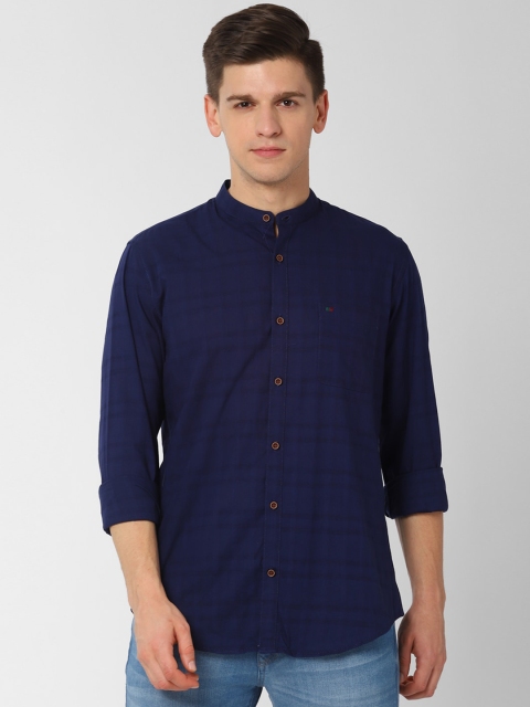 

Peter England Casuals Men Navy Blue Slim Fit Checked Casual Shirt