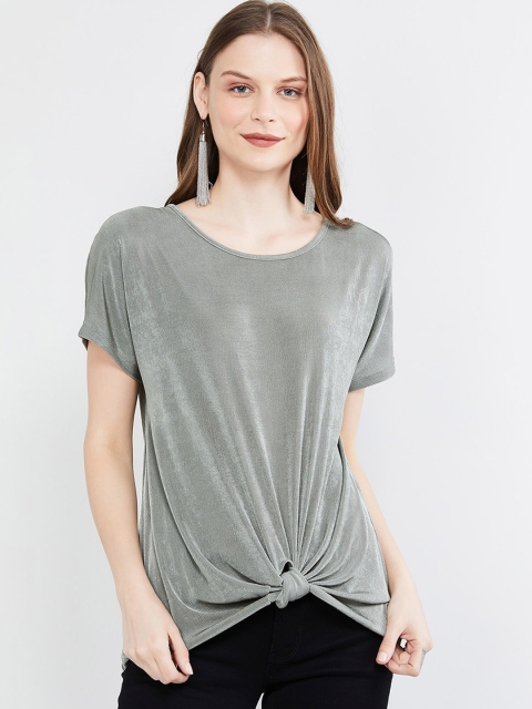 

max Women Olive Green Solid Top