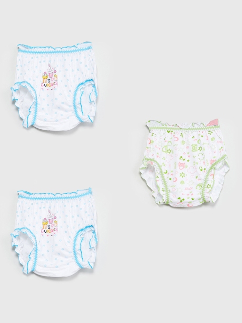 

max Girls Pack Of 3 Assorted Basic Briefs M19CIN10, White
