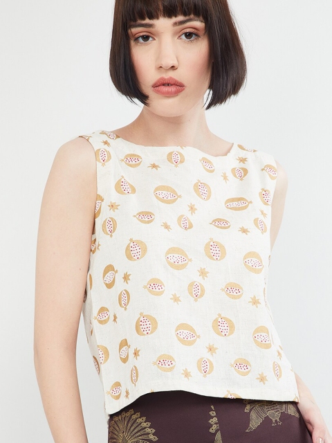 

max Women Off-White Printed Top