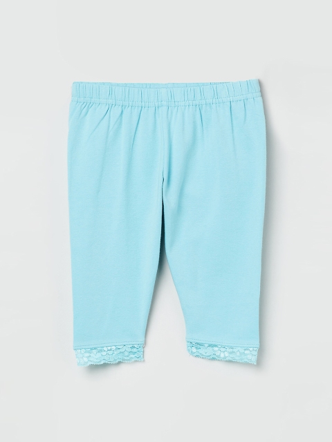 

max Girls Blue Solid Ankle-Length Leggings