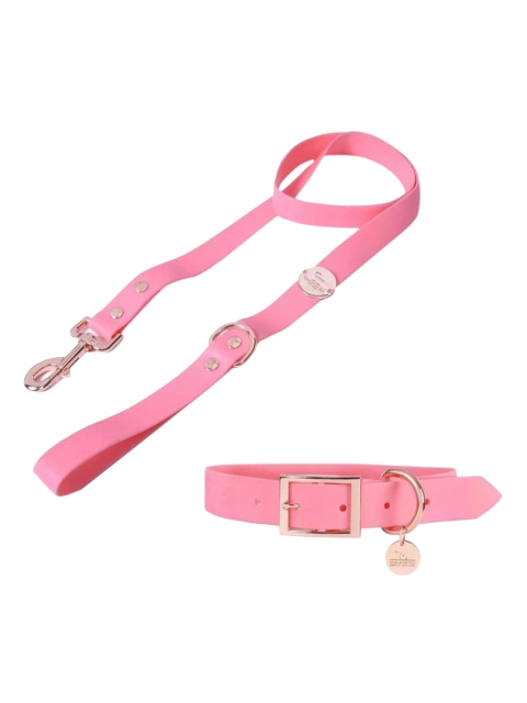 

Heads Up For Tails Pink Self Striped Dog Leash