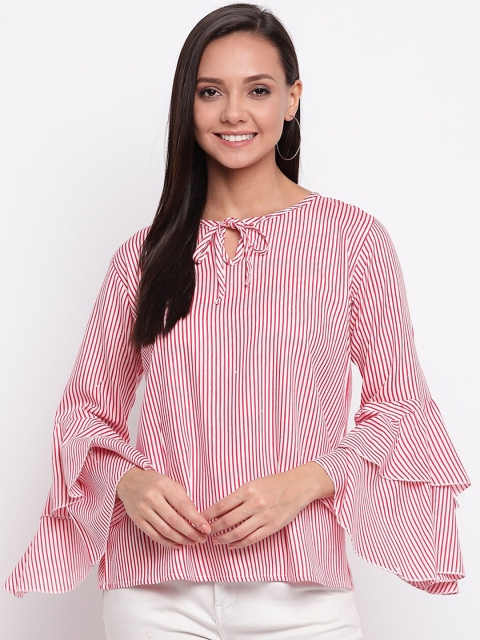 

Mayra Women Red Striped Top
