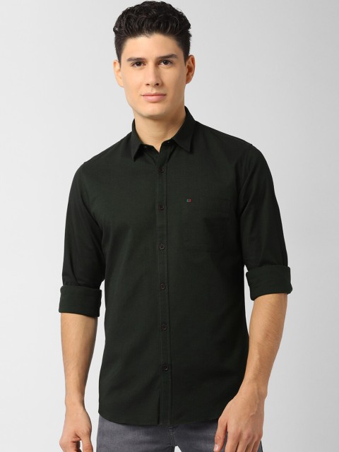 

Peter England Casuals Men Green Slim Fit Solid Casual Shirt