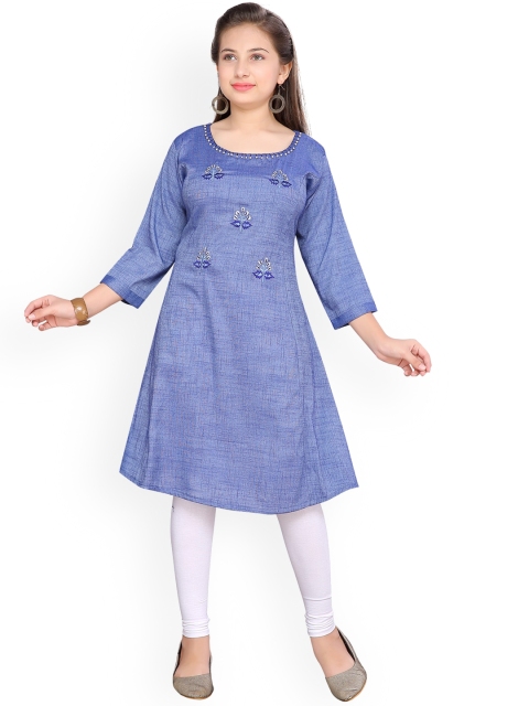 

Aarika Girls Blue Solid A-Line Kurta