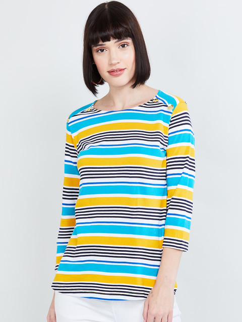

max Women Multicoloured Candy Striped Top, Multi