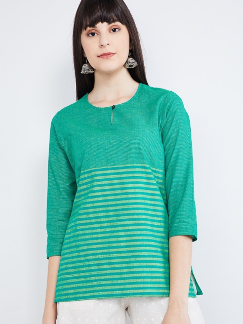 

MAX Green Striped Tunic, Lime green