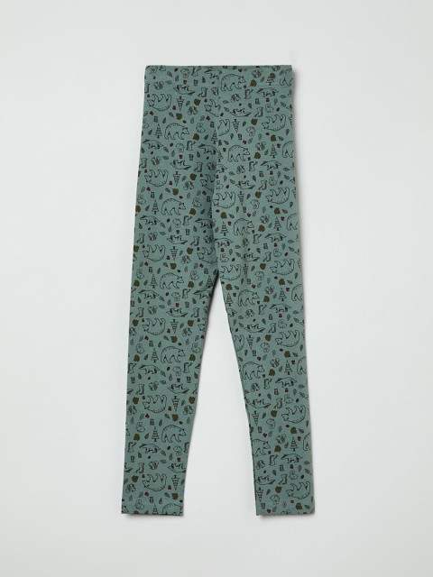 

max Girls Blue & Brown Printed Ankle-Length Leggings