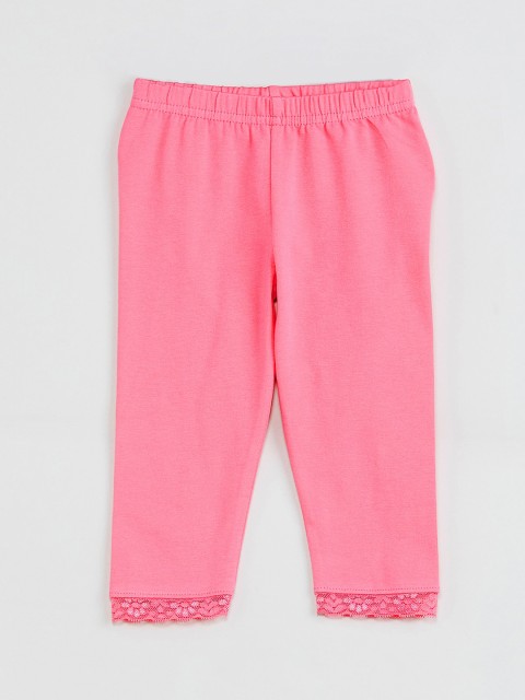 

max Girls Pink Solid Ankle-Length Leggings