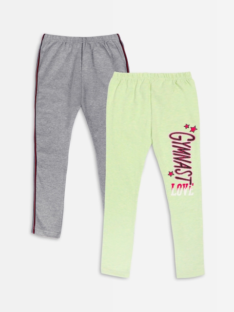 

Punkster Girls Pack Of 2 Ankle-Length Leggings, Lime green