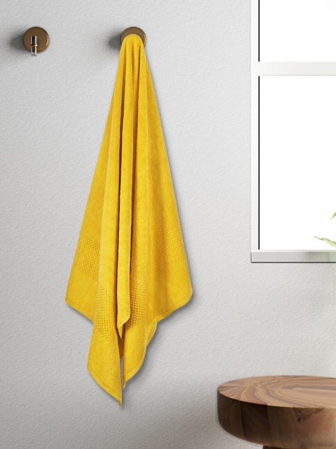 

SPACES Unisex Mustard Yellow Solid Swift Dry Sunflower Standard 450 GSM Bath Towel