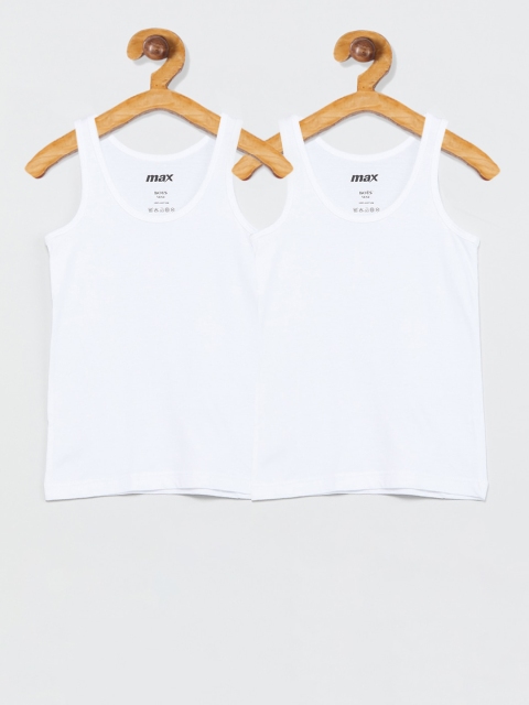 

max Boys Pack of 2 White Solid Innerwear Vests S19DIN07MULTI