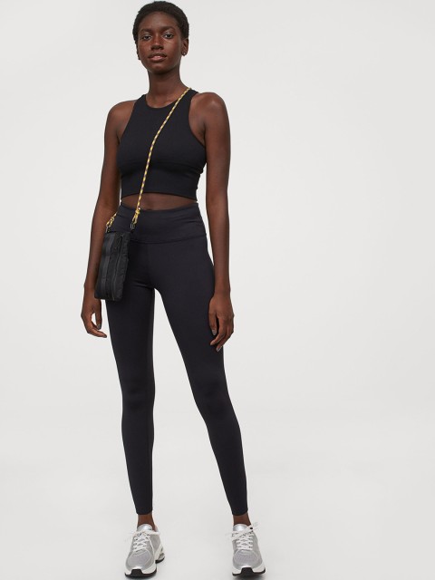 

H&M Women Black Sports Tights High Waist
