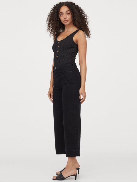 

H&M Women Black Ribbed Body