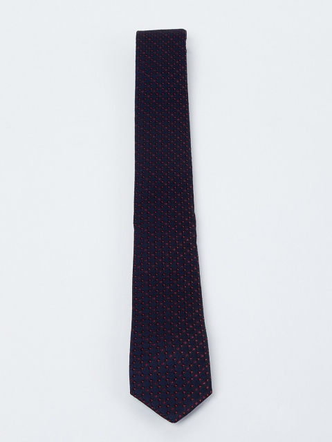 

max Navy Blue Woven Design Broad Tie