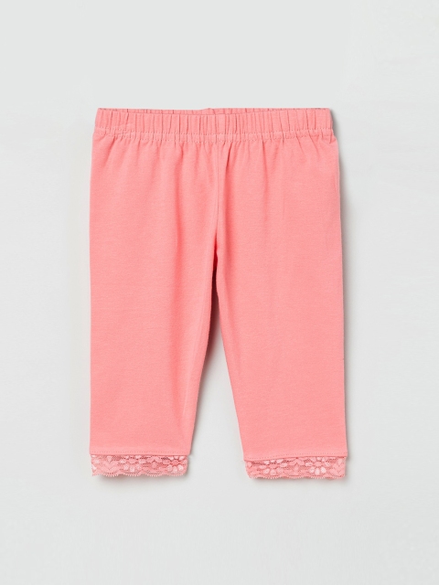 

max Girls Pink Solid Ankle-Length Leggings