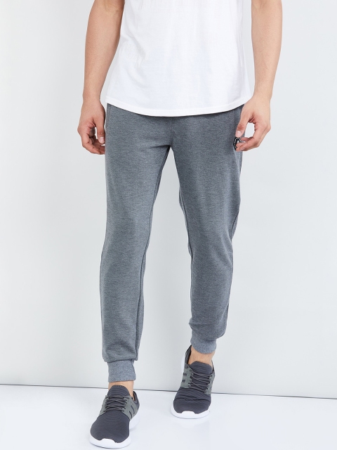 

max Men Grey Melange Solid Straight-Fit Joggers