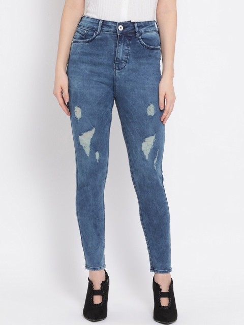 

Code 61 Women Blue Skinny Fit High-Rise Mildly Distressed Stretchable Jeans