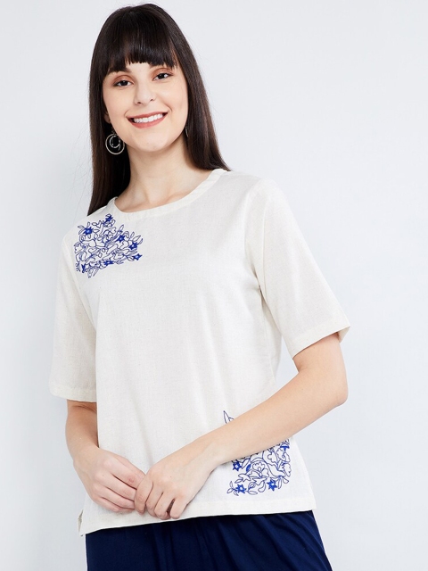 

max Women Off-White Embroidered Top